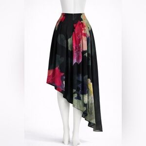 H&M Asymmetrical Skirt with Bold Floral Design - Size 12